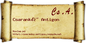 Csarankó Antigon névjegykártya